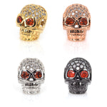 Punk Skull Head Crystal Zircon Beads for Braid Bracelet Charm Beads DIY Jewelry Making 9x13mm - BestBeaded