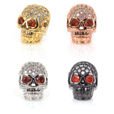 Punk Skull Head Crystal Zircon Beads for Braid Bracelet Charm Beads DIY Jewelry Making 9x13mm - BestBeaded
