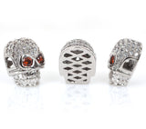 Punk Skull Head Crystal Zircon Beads for Braid Bracelet Charm Beads DIY Jewelry Making 9x13mm - BestBeaded