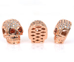Punk Skull Head Crystal Zircon Beads for Braid Bracelet Charm Beads DIY Jewelry Making 9x13mm - BestBeaded
