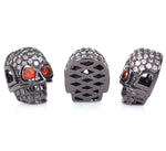 Punk Skull Head Crystal Zircon Beads for Braid Bracelet Charm Beads DIY Jewelry Making 9x13mm - BestBeaded