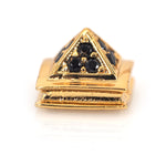 Pyramid Spacer Bead Pave Black Zirconia for Men's Braided Bracelet Charms Making 10x10mm - BestBeaded