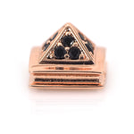 Pyramid Spacer Bead Pave Black Zirconia for Men's Braided Bracelet Charms Making 10x10mm - BestBeaded