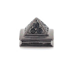 Pyramid Spacer Bead Pave Black Zirconia for Men's Braided Bracelet Charms Making 10x10mm - BestBeaded
