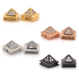 Pyramid Charm Spacer Bead for Braided Bracelet Jewelry Making Supplies 10x10mm - BestBeaded