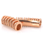 Wave Style Curved Tube Pave Cubic Zirconia Suitable for Leather Bangle Charm Bracelet Making 25x8mm - BestBeaded
