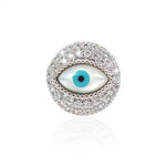 Shell Evil Eye Connector for Bracelet Charm Beads Jewelry Handcrafts 15x6mm - BestBeaded