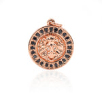 Round Disc Lion Head Mens Bracelet/Necklace Chram Pendant,DIY Jewelry Making 15mm - BestBeaded