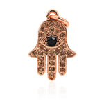 Hamsa Hand Evil Eye Hanging Charm for Mens DIY Bracelet/Necklace Jewelry Supply 11x16mm - BestBeaded