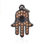 Hamsa Hand Evil Eye Hanging Charm for Mens DIY Bracelet/Necklace Jewelry Supply 11x16mm - BestBeaded