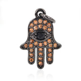 Hamsa Hand Evil Eye Hanging Charm for Mens DIY Bracelet/Necklace Jewelry Supply 11x16mm - BestBeaded