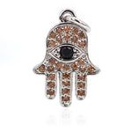 Hamsa Hand Evil Eye Hanging Charm for Mens DIY Bracelet/Necklace Jewelry Supply 11x16mm - BestBeaded