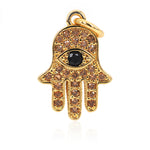 Hamsa Hand Evil Eye Hanging Charm for Mens DIY Bracelet/Necklace Jewelry Supply 11x16mm - BestBeaded
