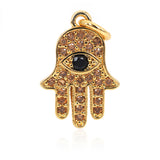 Hamsa Hand Evil Eye Hanging Charm for Mens DIY Bracelet/Necklace Jewelry Supply 11x16mm - BestBeaded