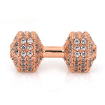 Crystal Fitness Dumbbell Beads for Men's Energy Barbell Bracelet Making Plated Barbell Charms Beads - BestBeaded