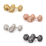 Crystal Fitness Dumbbell Beads for Men's Energy Barbell Bracelet Making Plated Barbell Charms Beads - BestBeaded