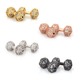 Crystal Fitness Dumbbell Beads for Men's Energy Barbell Bracelet Making Plated Barbell Charms Beads - BestBeaded