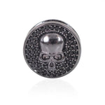 Round Skull Connector Beads Pave Black CZ for Original Bracelet Making Accessories 13x5mm - BestBeaded