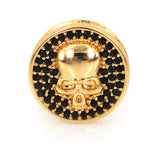 Round Skull Connector Beads Pave Black CZ for Original Bracelet Making Accessories 13x5mm - BestBeaded