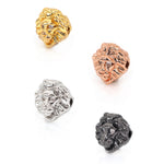 3D Lion Spacer Beads for DIY Jewelry Making 10x10mm - BestBeaded