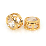Flat Round CZ Bead for Ideal Beaded Bracelet Spacer 6.5mm - BestBeaded