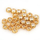 Flat Round CZ Bead for Ideal Beaded Bracelet Spacer 6.5mm - BestBeaded