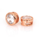 Flat Round CZ Bead for Ideal Beaded Bracelet Spacer 6.5mm - BestBeaded