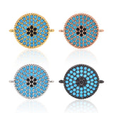 Turquoise Evil Eye connector for Necklace Bracelet Charms 18x14mm - BestBeaded