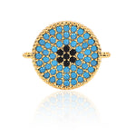 Turquoise Evil Eye connector for Necklace Bracelet Charms 18x14mm - BestBeaded