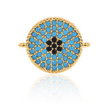 Turquoise Evil Eye connector for Necklace Bracelet Charms 18x14mm - BestBeaded