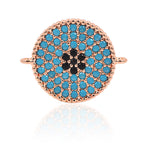Turquoise Evil Eye connector for Necklace Bracelet Charms 18x14mm - BestBeaded