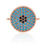 Turquoise Evil Eye connector for Necklace Bracelet Charms 18x14mm - BestBeaded