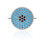 Turquoise Evil Eye connector for Necklace Bracelet Charms 18x14mm - BestBeaded