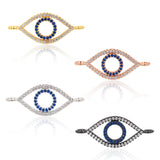 Evil Eye Bracelet Charms Connector,Blue CZ Cubic Zirconia for DIY Jewelry Making 27x12mm - BestBeaded