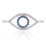 Evil Eye Bracelet Charms Connector,Blue CZ Cubic Zirconia for DIY Jewelry Making 27x12mm - BestBeaded