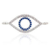 Evil Eye Bracelet Charms Connector,Blue CZ Cubic Zirconia for DIY Jewelry Making 27x12mm - BestBeaded