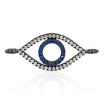 Evil Eye Bracelet Charms Connector,Blue CZ Cubic Zirconia for DIY Jewelry Making 27x12mm - BestBeaded
