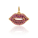 Lips Charm Bracelet/Necklace Pendant Micro Pave CZ for Women Jewelry Lover Gift - BestBeaded