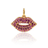 Lips Charm Bracelet/Necklace Pendant Micro Pave CZ for Women Jewelry Lover Gift - BestBeaded