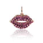 Lips Charm Bracelet/Necklace Pendant Micro Pave CZ for Women Jewelry Lover Gift - BestBeaded