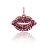 Lips Charm Bracelet/Necklace Pendant Micro Pave CZ for Women Jewelry Lover Gift - BestBeaded