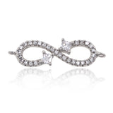 Infinity Charm Micro Pave CZ for Bracelet/Necklace Connector Jewelry Making 25x7mm - BestBeaded
