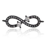 Infinity Charm Micro Pave CZ for Bracelet/Necklace Connector Jewelry Making 25x7mm - BestBeaded