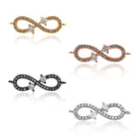 Infinity Charm Micro Pave CZ for Bracelet/Necklace Connector Jewelry Making 25x7mm - BestBeaded