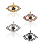 Mini Evil Eye Charms Pendant Copper Pave White CZ for DIY Bracelet Making - BestBeaded