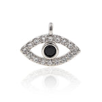Mini Evil Eye Charms Pendant Copper Pave White CZ for DIY Bracelet Making - BestBeaded