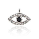 Mini Evil Eye Charms Pendant Copper Pave White CZ for DIY Bracelet Making - BestBeaded