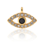 Mini Evil Eye Charms Pendant Copper Pave White CZ for DIY Bracelet Making - BestBeaded