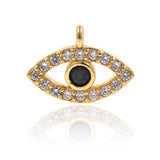 Mini Evil Eye Charms Pendant Copper Pave White CZ for DIY Bracelet Making - BestBeaded