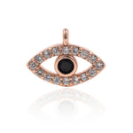 Mini Evil Eye Charms Pendant Copper Pave White CZ for DIY Bracelet Making - BestBeaded